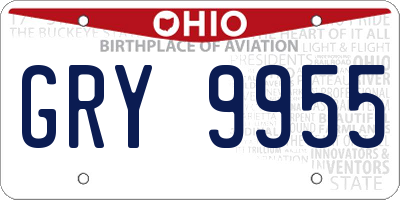 OH license plate GRY9955