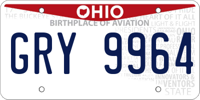 OH license plate GRY9964