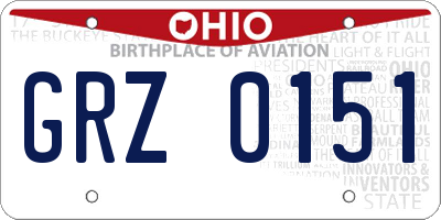 OH license plate GRZ0151