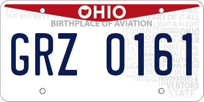 OH license plate GRZ0161