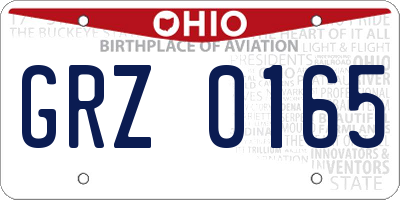 OH license plate GRZ0165