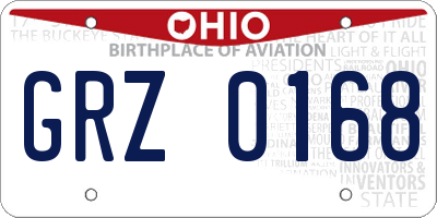 OH license plate GRZ0168