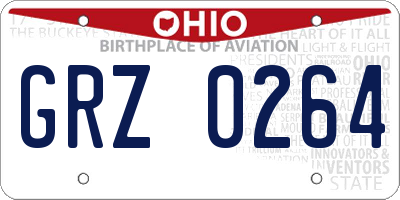OH license plate GRZ0264