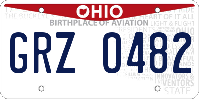 OH license plate GRZ0482