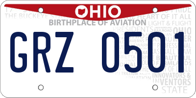 OH license plate GRZ0501
