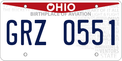 OH license plate GRZ0551