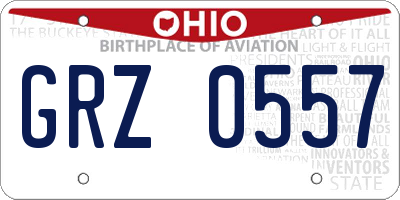 OH license plate GRZ0557