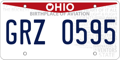 OH license plate GRZ0595