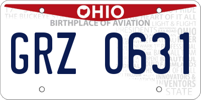 OH license plate GRZ0631