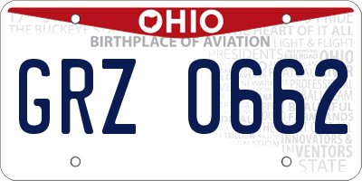 OH license plate GRZ0662