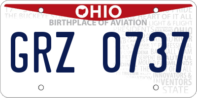 OH license plate GRZ0737