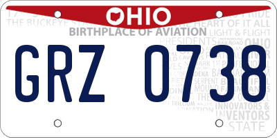 OH license plate GRZ0738