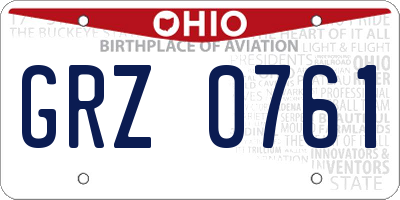 OH license plate GRZ0761