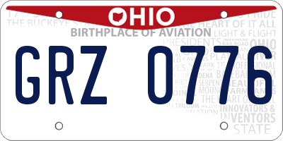 OH license plate GRZ0776