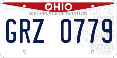 OH license plate GRZ0779