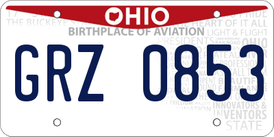 OH license plate GRZ0853