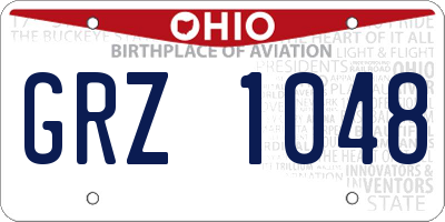 OH license plate GRZ1048