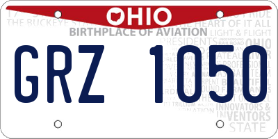 OH license plate GRZ1050