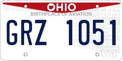 OH license plate GRZ1051