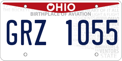 OH license plate GRZ1055