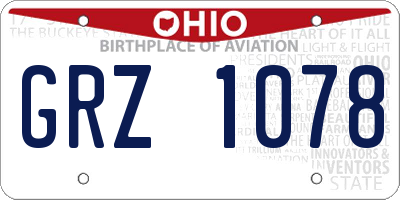 OH license plate GRZ1078