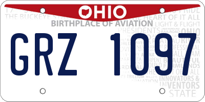 OH license plate GRZ1097