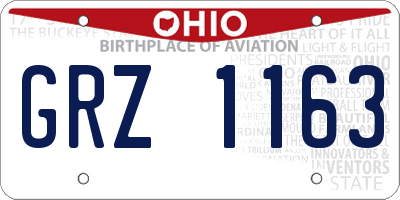 OH license plate GRZ1163