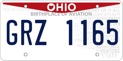 OH license plate GRZ1165