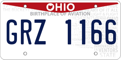 OH license plate GRZ1166