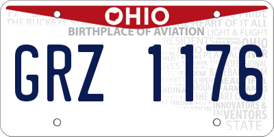 OH license plate GRZ1176