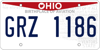 OH license plate GRZ1186