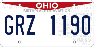 OH license plate GRZ1190