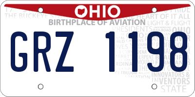 OH license plate GRZ1198