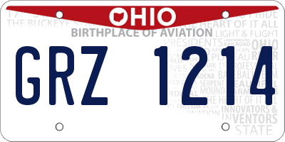 OH license plate GRZ1214