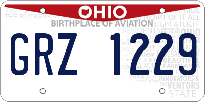 OH license plate GRZ1229