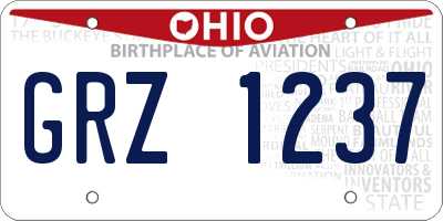 OH license plate GRZ1237