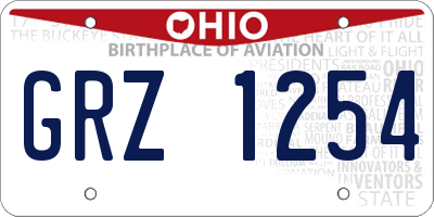 OH license plate GRZ1254