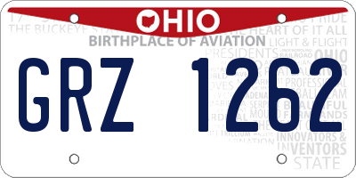 OH license plate GRZ1262