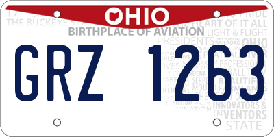 OH license plate GRZ1263