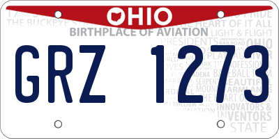 OH license plate GRZ1273