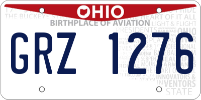 OH license plate GRZ1276