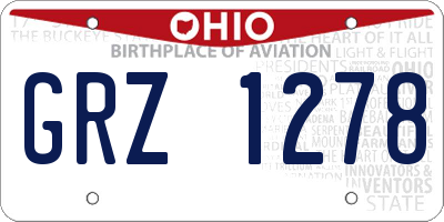OH license plate GRZ1278