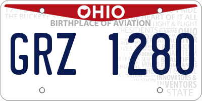 OH license plate GRZ1280