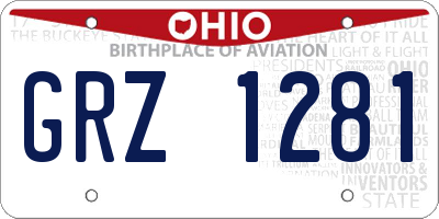 OH license plate GRZ1281