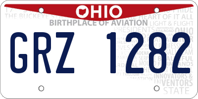 OH license plate GRZ1282