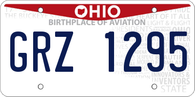 OH license plate GRZ1295