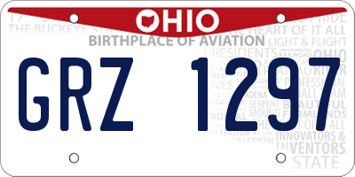 OH license plate GRZ1297