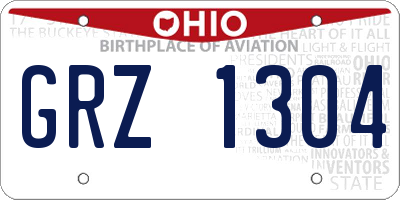 OH license plate GRZ1304