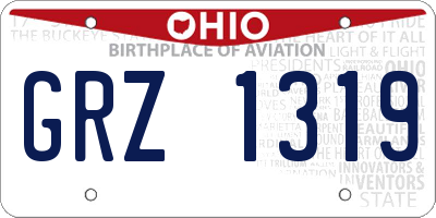 OH license plate GRZ1319