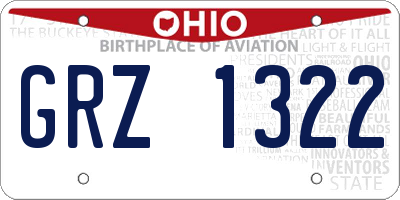 OH license plate GRZ1322